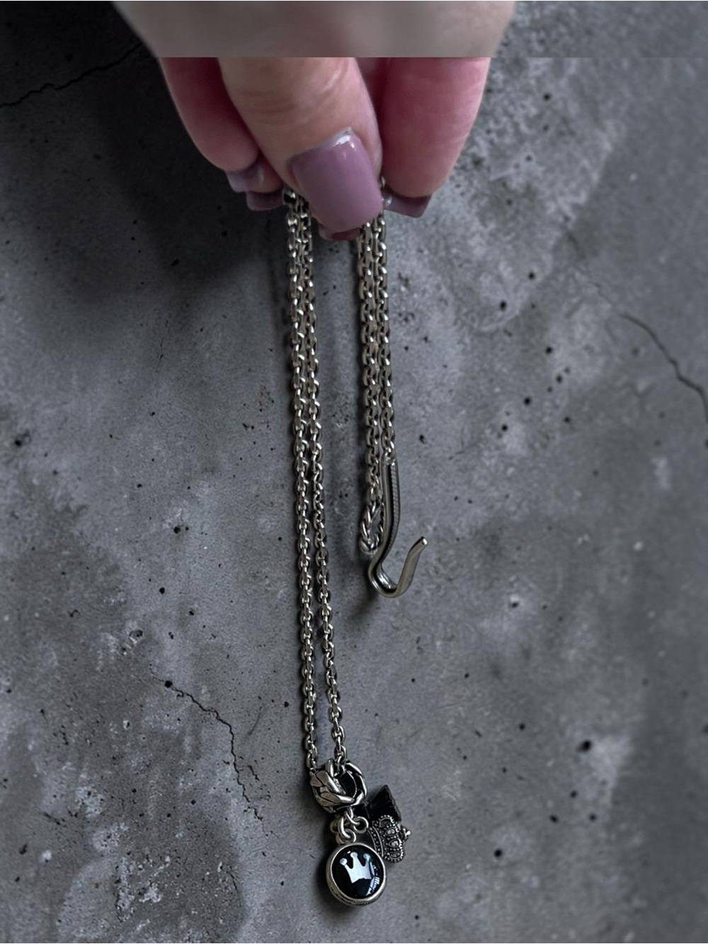 Diesel Successful Living Sterling Silver Multi Charm Necklace - Picture 8 of 8